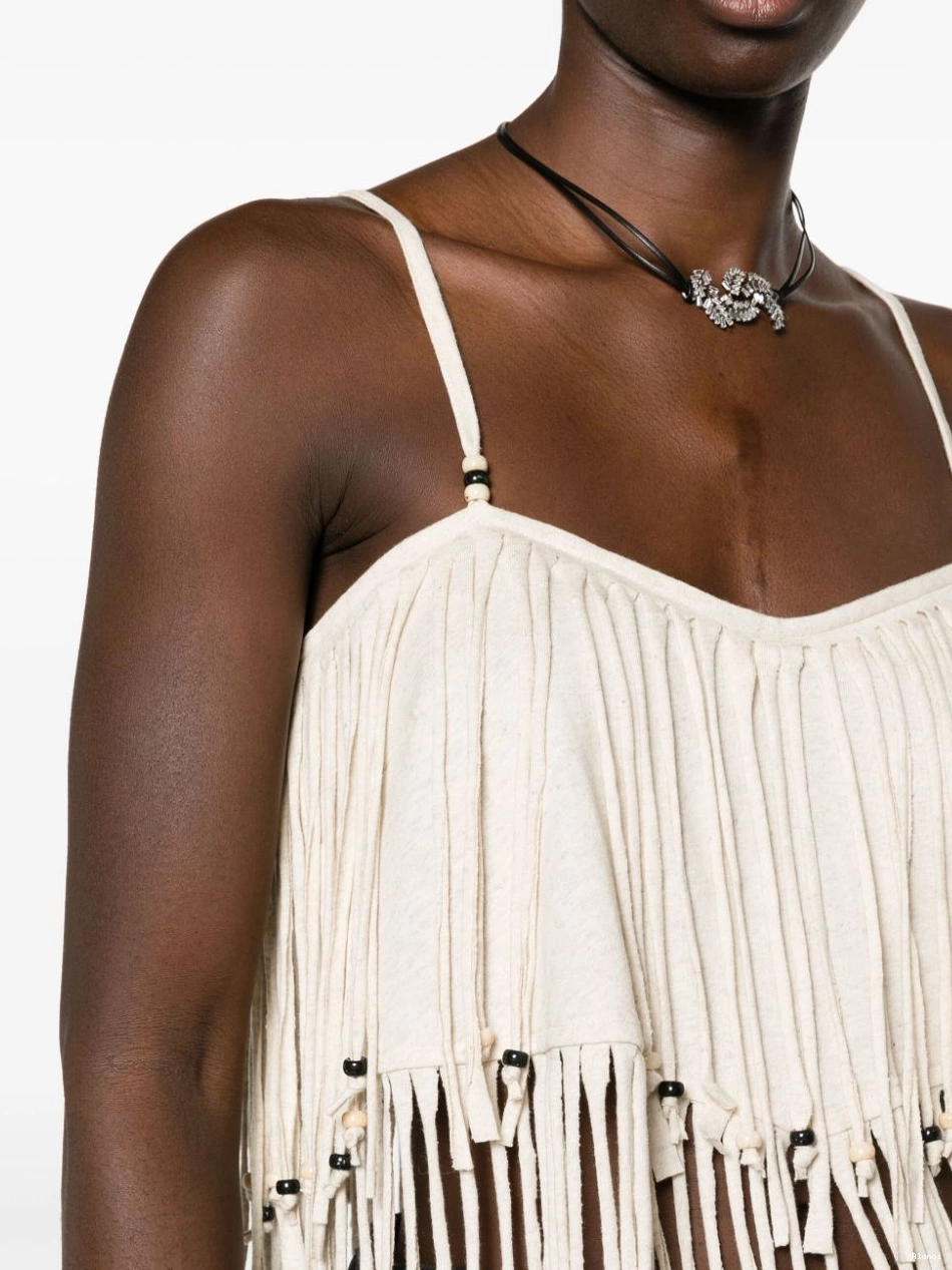 Affordable top crop Women Alanui Monsoon fringed bead-detail 0813
